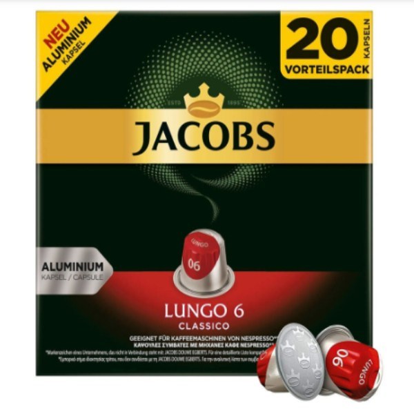 کپسول قهوه جاکوبز مدل Lungo Classico بسته 20 عددی