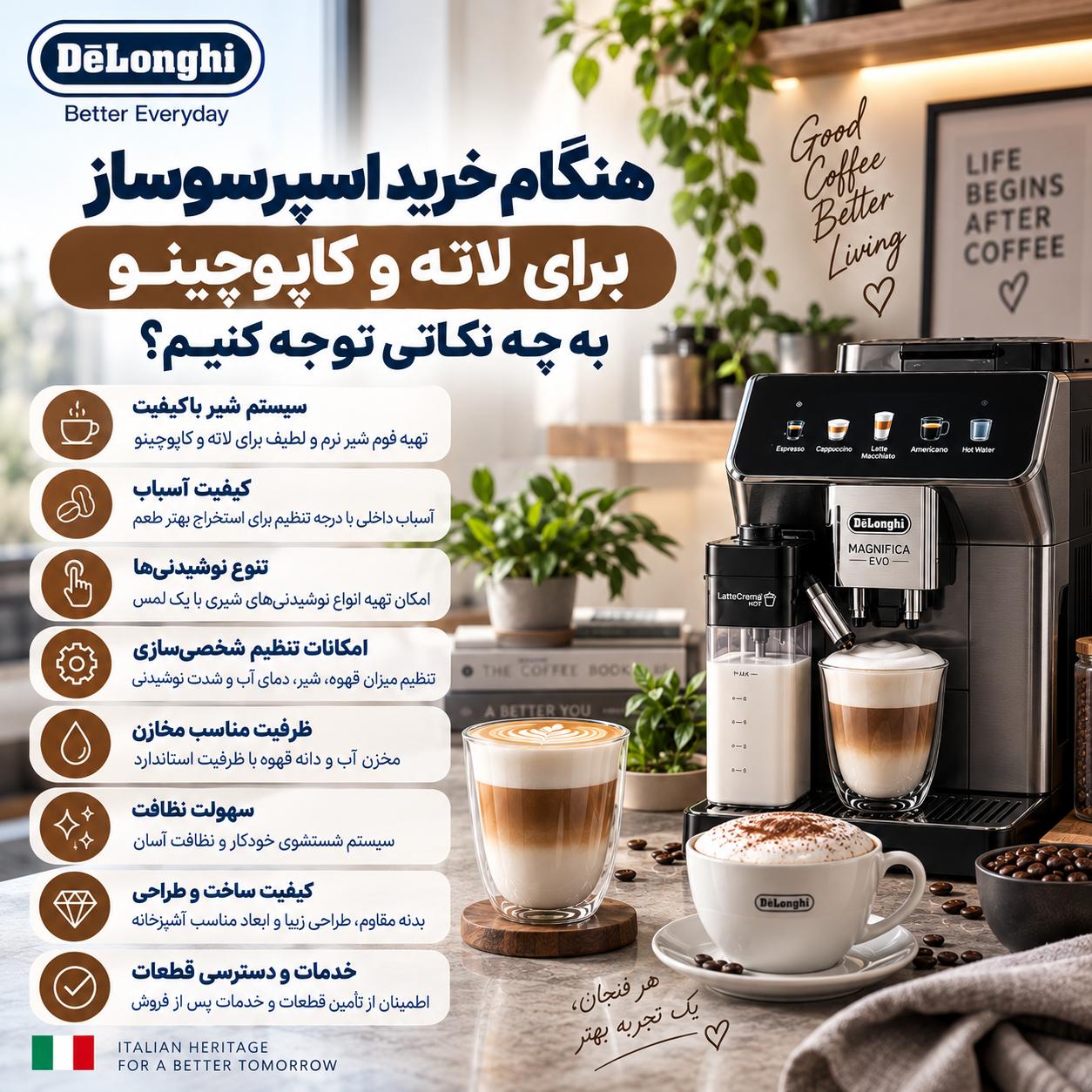بهترین اسپرسوساز اتوماتیک برای تهیه کاپوچینو و لاته