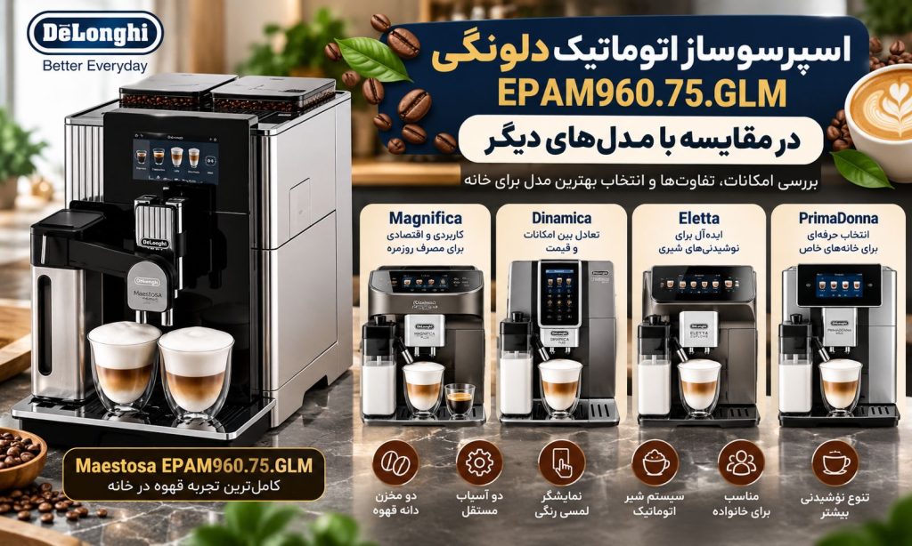 اسپرسوساز اتوماتیک دلونگی EPAM960.75.GLM در مقایسه با مدل‌های دیگر