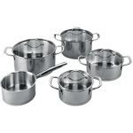 سرویس قابلمه استیل درب شیشه ای گرنیه 9 پارچه CW09ES - تصویر 4